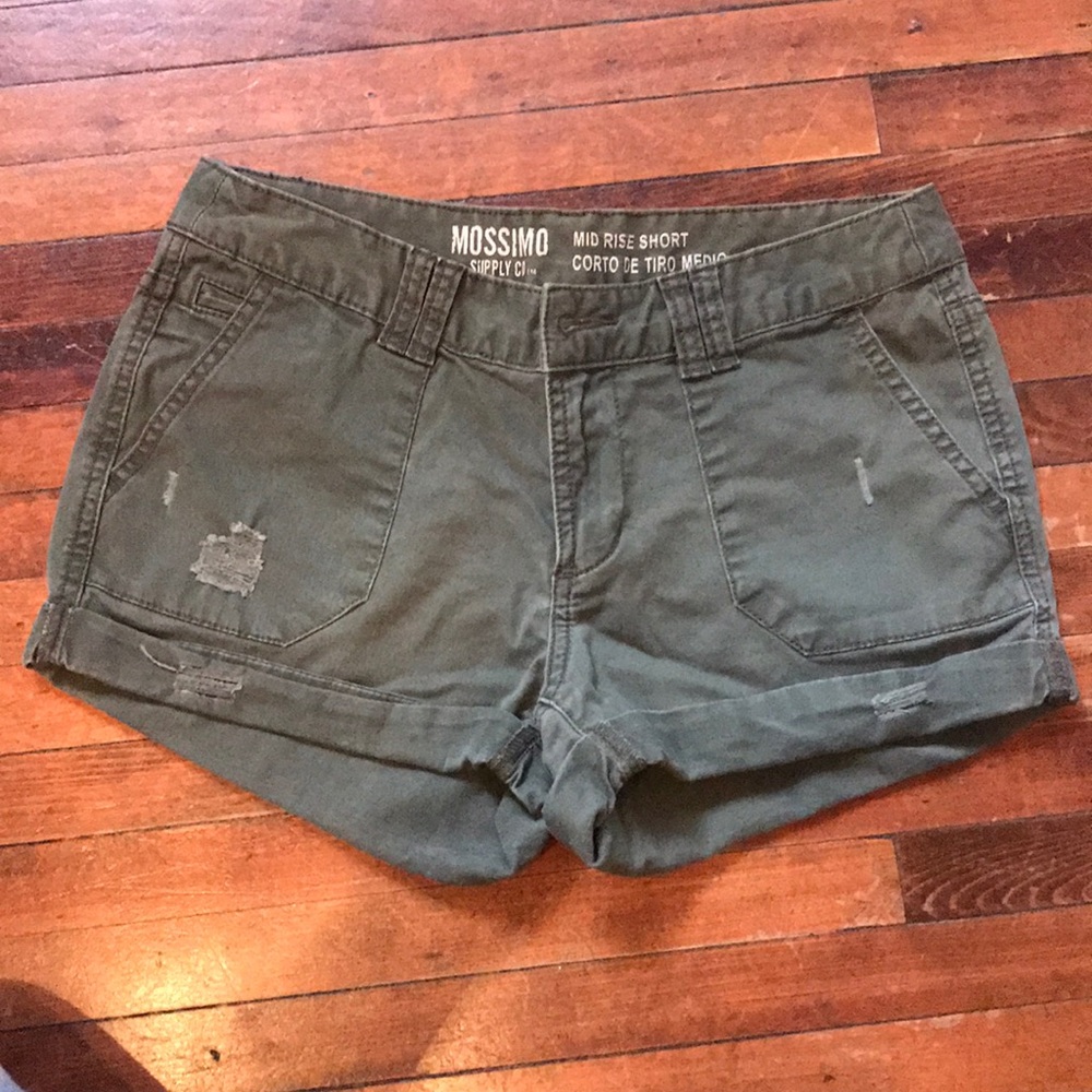 Mossimo Army Green Mid Rise Shorts